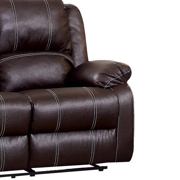 Acme Furniture Zuriel 37 in. Brown PU Faux Leather 2-Seats Acme Furniture Zuriel 37 in. Brown PU Faux Leather 2-Seats