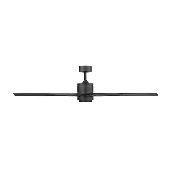 Renegade 52 in. Integrated LED Indoor/Outdoor Matte Black 8-Blade Smart Ceiling Fan with Light Kit and Remote Control