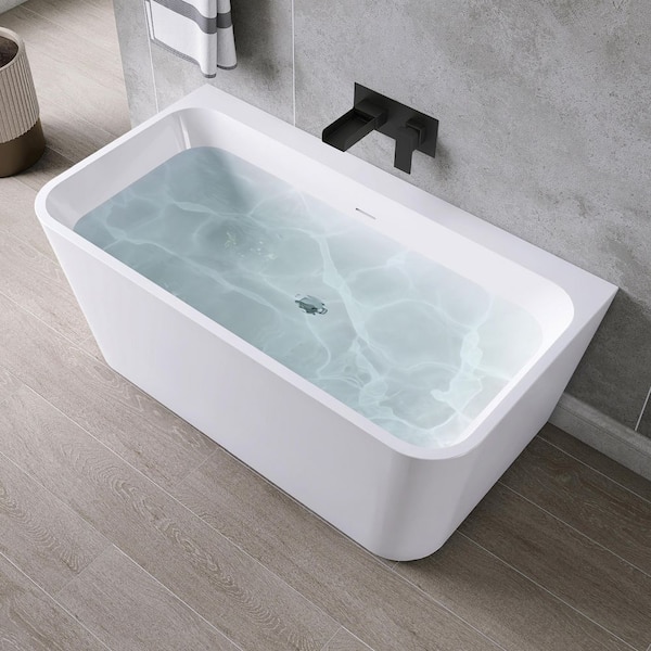 MEDUNJESS 55 in. x 29.5 in. Acrylic Flatbottom Freestanding