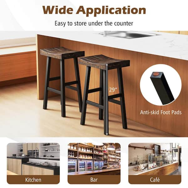 Acacia wood counter discount stools