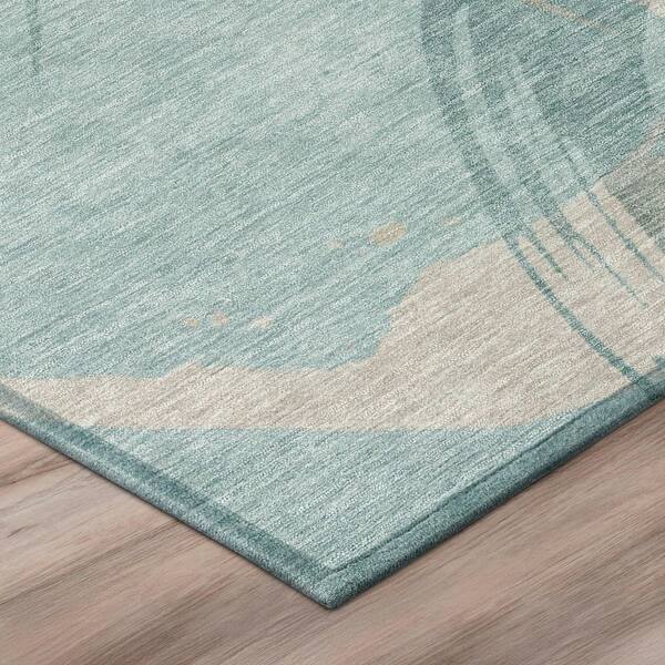 Chantille Machine Washable Indoor/Outdoor Abstract ACN3013 Spa 10 ft. x 14 ft. Area Rug