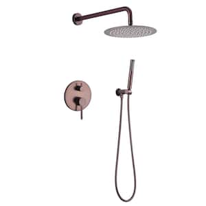 2-Spray Patterns 10 in. Wall Mount Dual Shower Heads in Oil Rubbed Bronze