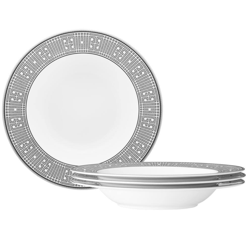 Noritake Infinity Graphite 8.5 in., 12 fl. Oz. (Gray) Bone China Soup Bowls, (Set of 4) 4986