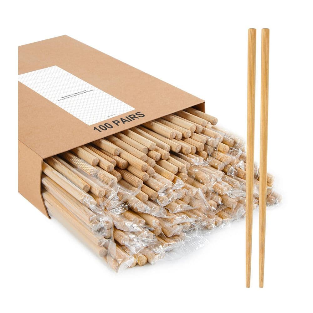 100 Pairs Disposable Individually Wrapped Bamboo Chopsticks, 9.45 in. Separated Round Bulk Chopsticks for Sushi Takeout price history on PriceWatchPro