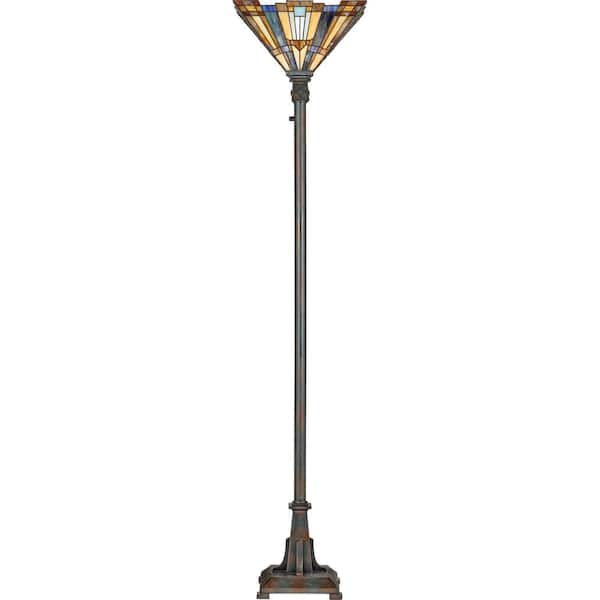 Quoizel Inglenook 71 in. Valiant Bronze Tiffany Floor Lamp