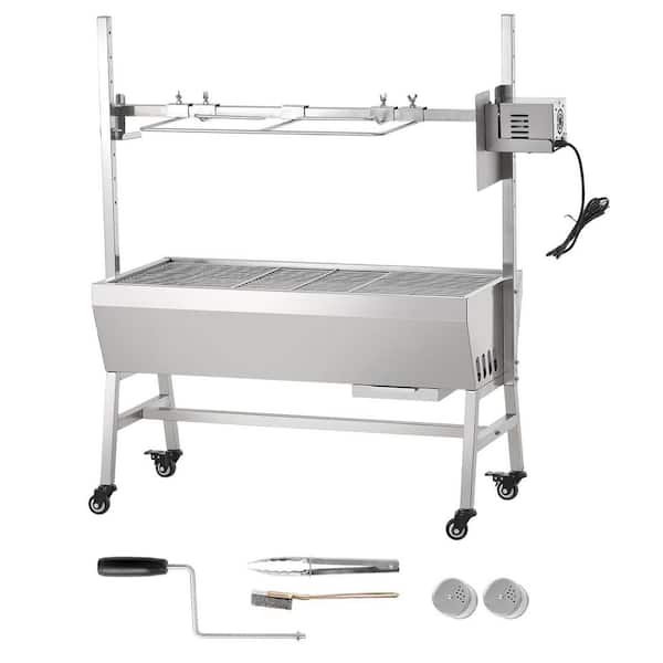 Upgrade Rotisserie Grill, BBQ Whole Pig Lamb Goat Charcoal Spit Grill, 35in. 90Lbs. Capacity, Electric 42W Motor Roaster