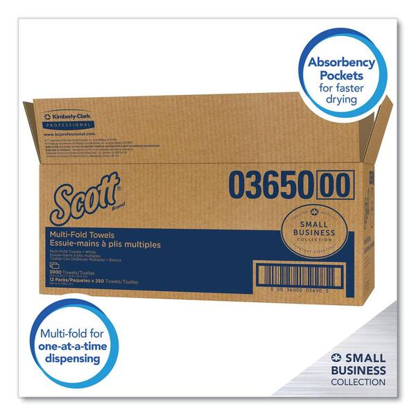 Scott Multi-Fold White Paper Towels 9 2/5 x 9 1/5 (250 Sheets Per