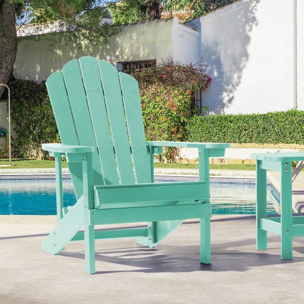 JOYESERY Apple Green HIPS Plastic Weather Resistant Adirondack Chair for Outdoors (1-Pack)