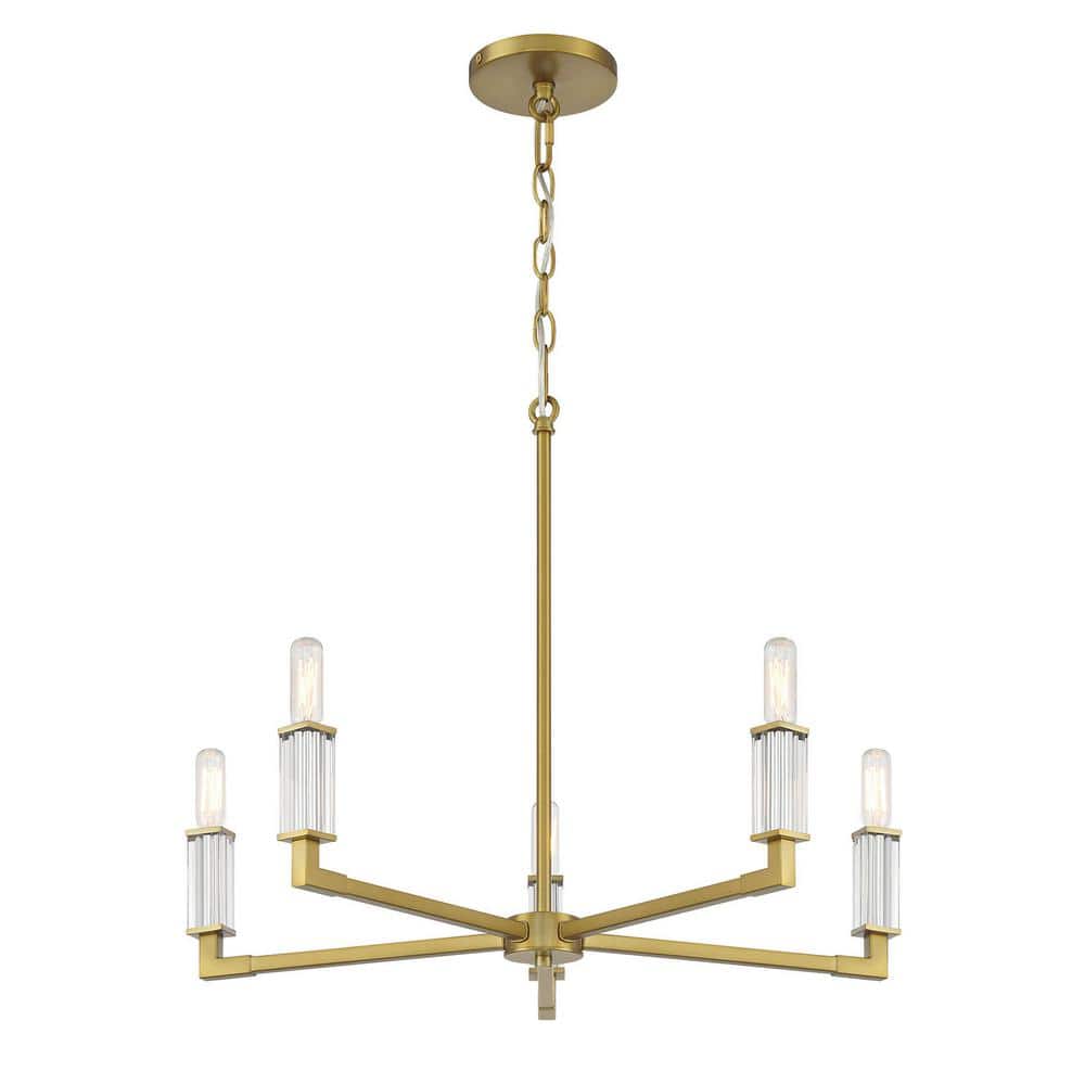 Oro District 5-Light Soft Brass Candlestick Round Chandelier for Dining Room with No Bulbs Included price history on PriceWatchPro