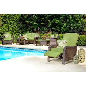Strathmere 1-Piece Outdoor Reclining Patio Lounge Chair with Cilantro Green Cushions