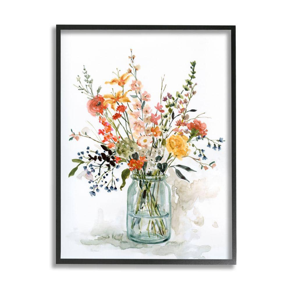 Stupell Industries Wildflower Watercolor Bouquet Country Vase