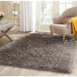 Arctic Shag Gray 5 ft. x 8 ft. Solid Area Rug