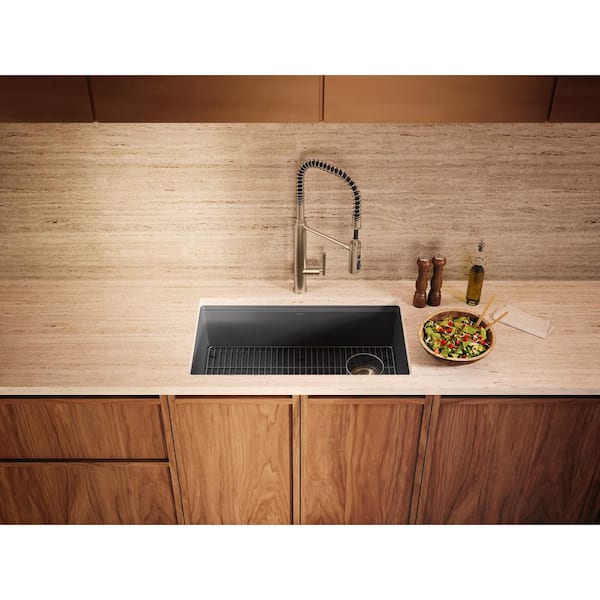 KOHLER Billings 32.5 in. undermount single-bowl kitchen sink in Matte Grey