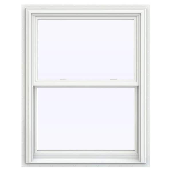 JELD-WEN 31.5 in. x 40.5 in. V-2500 Series White Vinyl Double Hung Window with BetterVue Mesh Screen