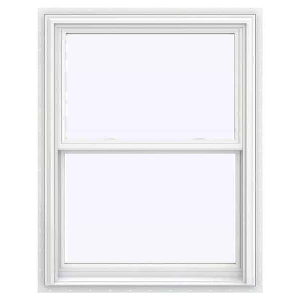 JELD-WEN 31.5 in. x 47.5 in. V-2500 Series White Vinyl Double Hung Window with BetterVue Mesh Screen