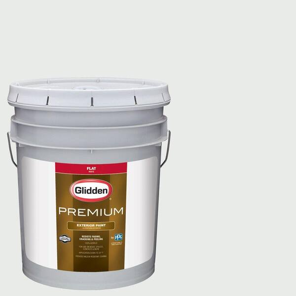 Glidden Premium 5-gal. #HDGCN09U Winter Walk White Flat Latex Exterior Paint