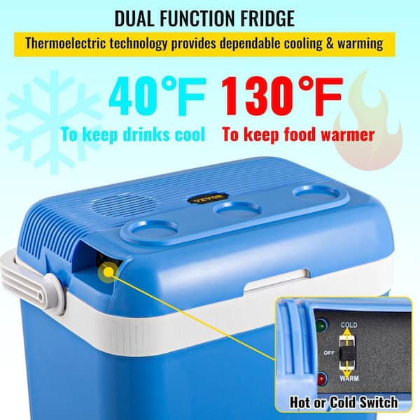 VEVOR Electric Cooler 34 Qt. Portable Thermoelectric Fridge Plug in  Refrigerator 12V Cooler Car Adapter SLBDTS32L110VYP8AV1 - The Home Depot