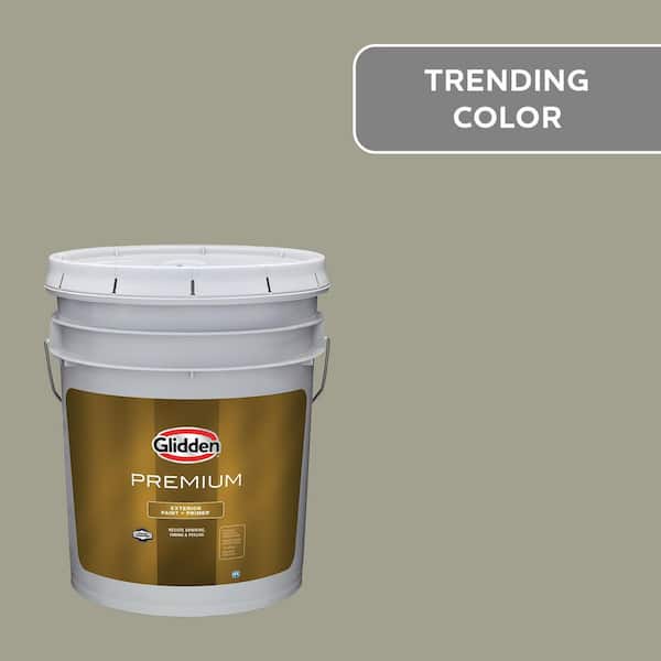 Glidden Premium 5 gal. Green Tea Leaf PPG1128-5 Satin Exterior