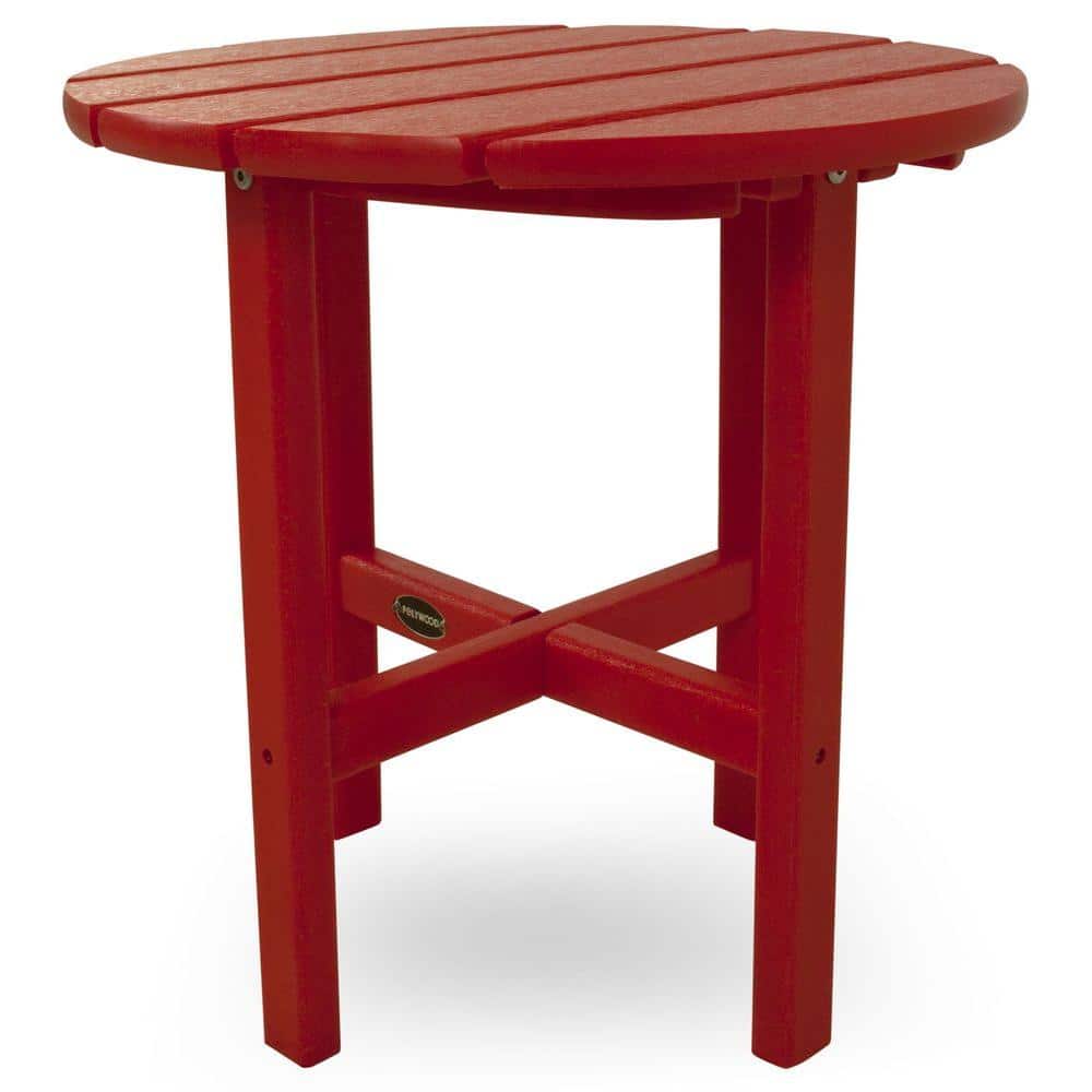Sunset Red 18" Round Polywood Side Table