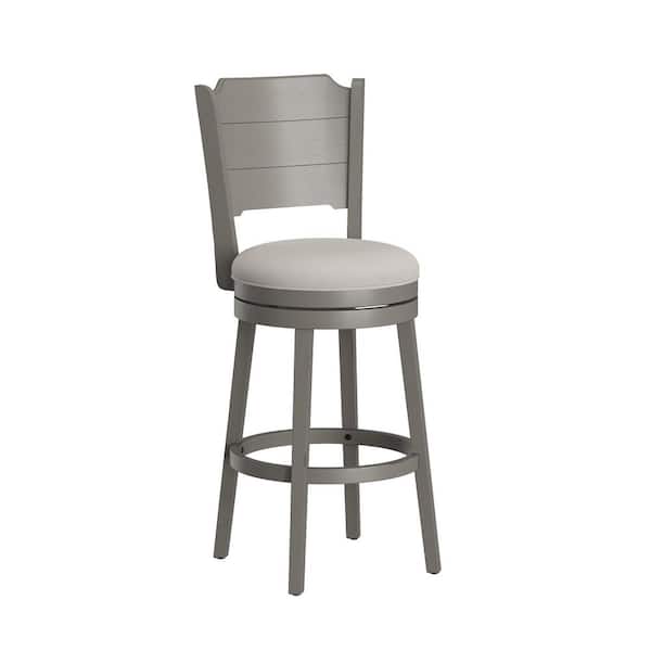 Clarion Distressed Gray Swivel Bar Stool