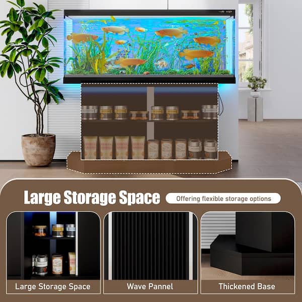 Nestfair 47.64 in. Black 55-75 Gal. Fish Tank Stand Aquarium Stand