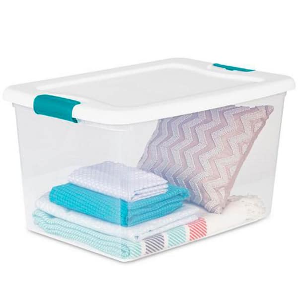 Sterilite 64 Quart Large Latching Stackable Clear Plastic Storage Tote Box,  12 Pack & Deep Clip Container Bins For Organization And Storage, 4 Pack :  Target