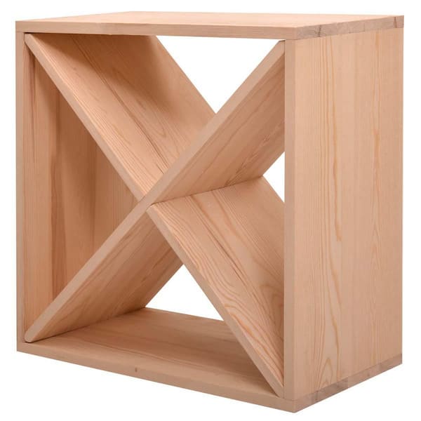 Unbranded 24-Bottle Natural Wood Stackable Storage Wine Rack for Bar Cellar Kitchen Dining Room