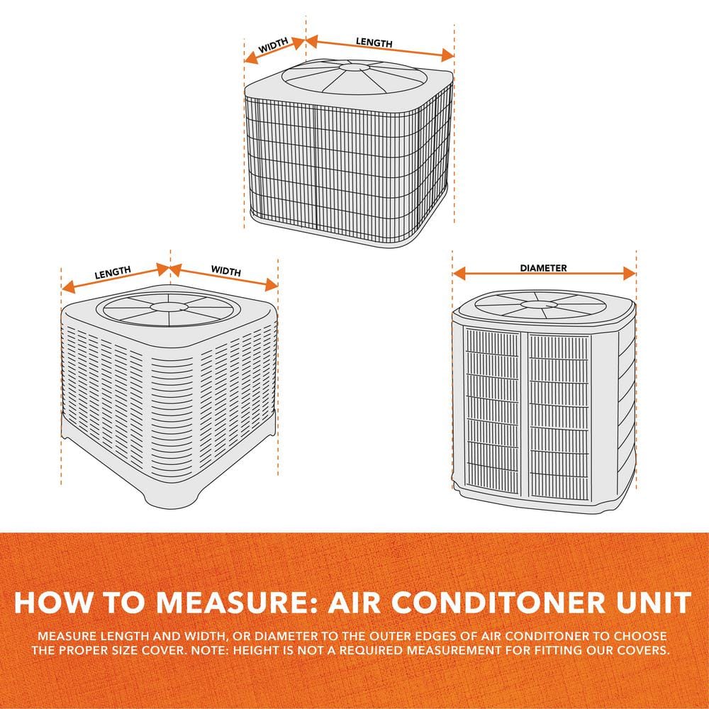 Weather-Resistant Beige and Black Outdoor AC Cover, 32" Square