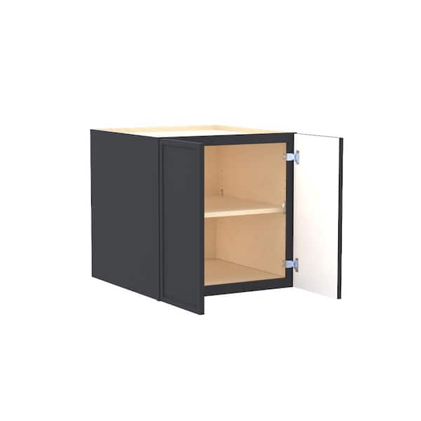 Franklin 24 in. W x 24 in. D x 24 in. H Assembled Plywood Wall Bridge Kitchen Cabinet in Valiant Onyx with Soft Close