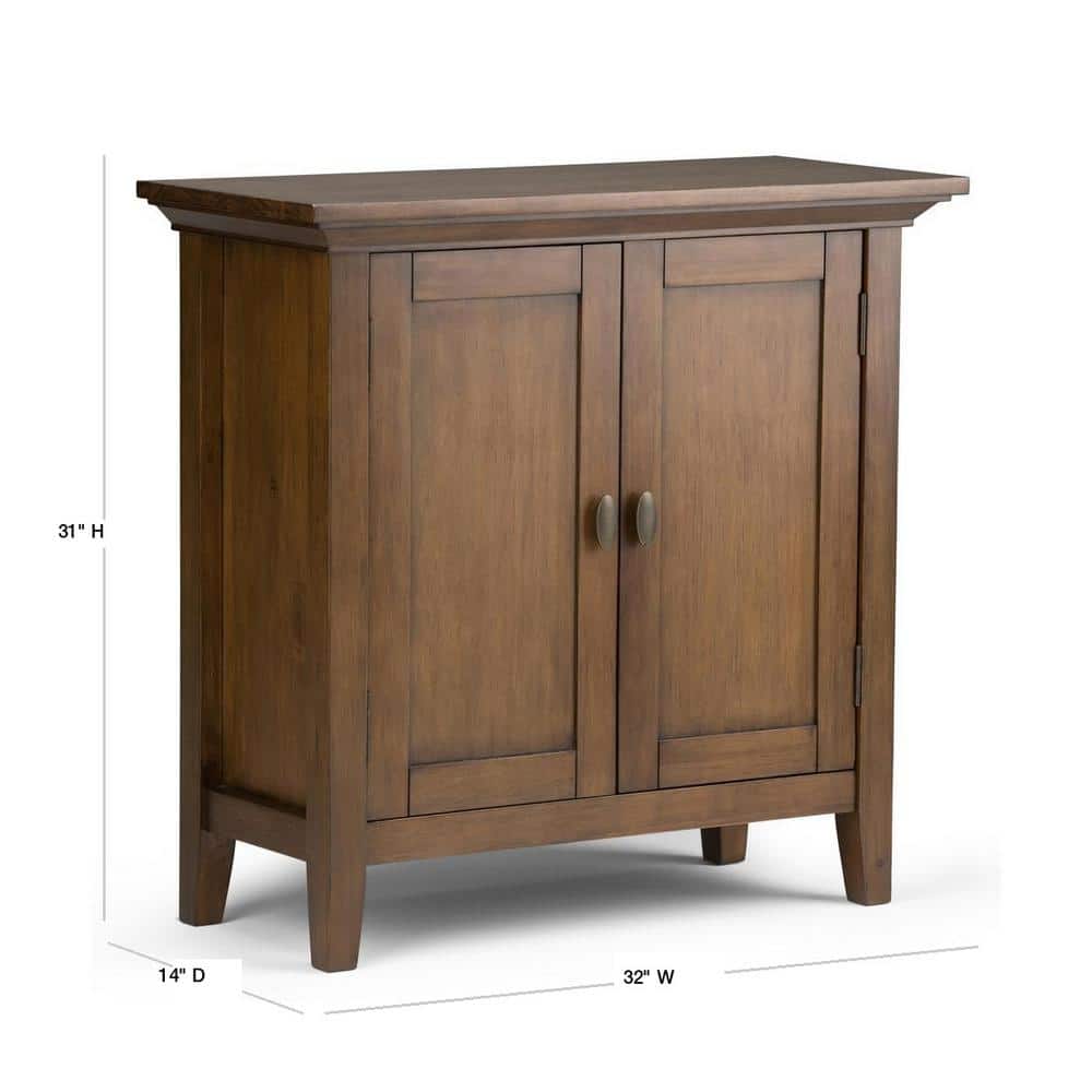 Rustic Natural Aged Brown Solid Hardwood Low Cupboard with Adjustable Shelving