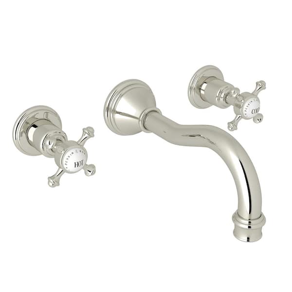 Georgian Era 8 in. Widespread 2-Handle Bathroom Faucet in Polished Nickel