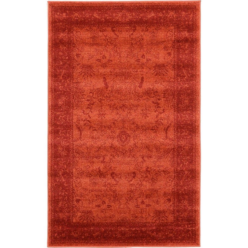 La Jolla Floral Orange 3' 3 x 5' 3 Area Rug price history on PriceWatchPro