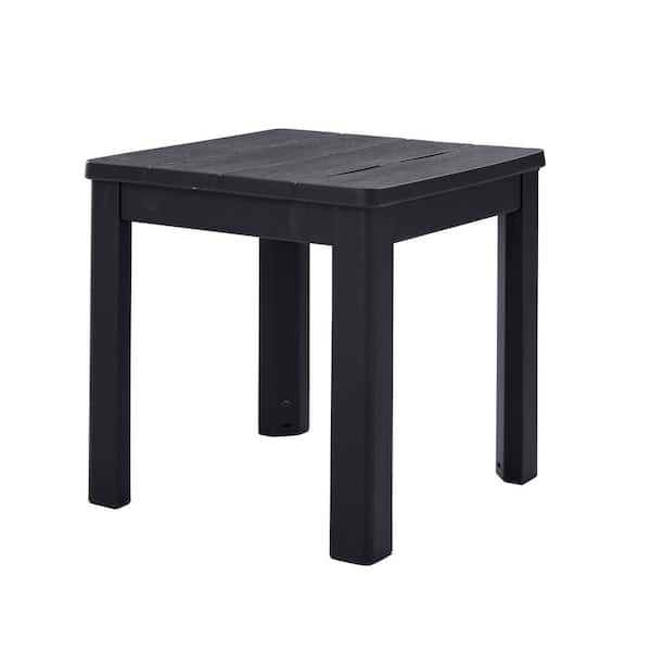 Gray Square Resin 16 in. Outdoor Chaise Side Table