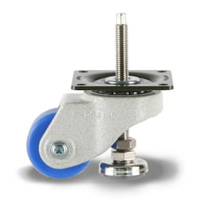 GDH 2 in. MC Nylon Swivel Iconic Ivory Plate Mounted Extended Leveling Caster with 330 lb. Load Rating