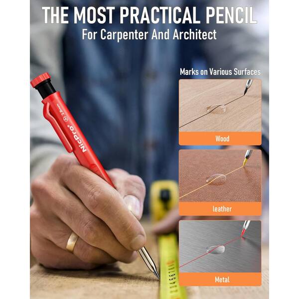 Angel Sar 15-Pack Carpenter Pencils Mechanical, 2.0 mm