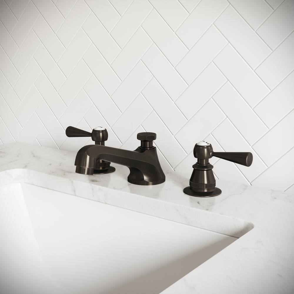 Oil-Rubbed Bronze Widespread Lavatory Faucet with Torch Lever Handles