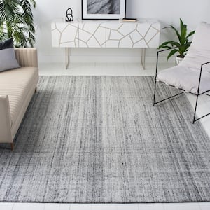 Abstract Gray/Black Doormat 3 ft. x 5 ft. Solid Area Rug