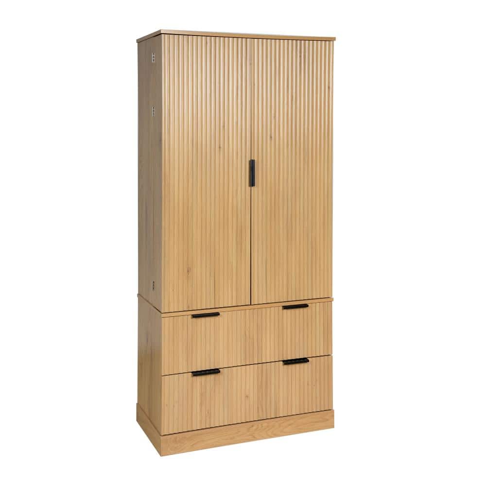 31.5 in. W x 15.75 in. D x 71.65 in. H Oak Brown Linen Cabinet with 2 Large Drawers & 8-Door Spice Rack price history on PriceWatchPro