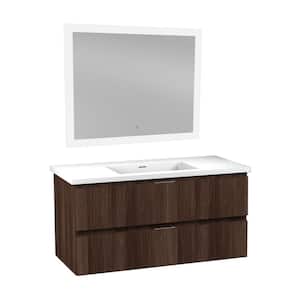 39 in. W x 18 in. D x 20 in. H Single Sink Bath Vanity in Dark Brown with White Vanity Top and Mirror