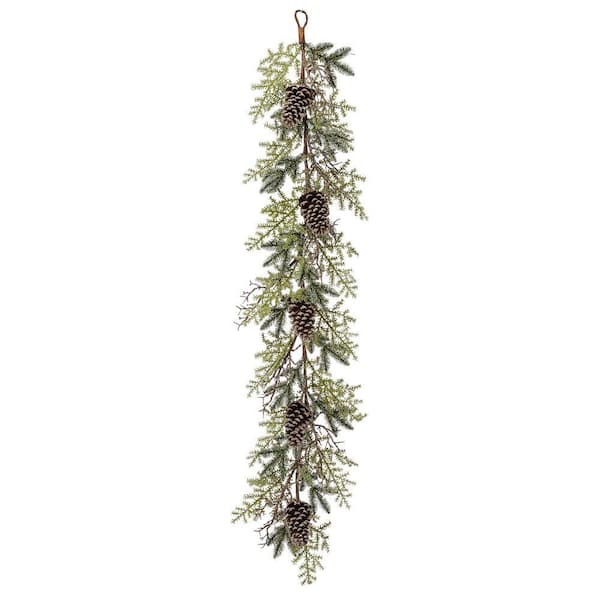 5 ft. Brown Artificial Iced Northwoods Evergreen Pinecone Garland