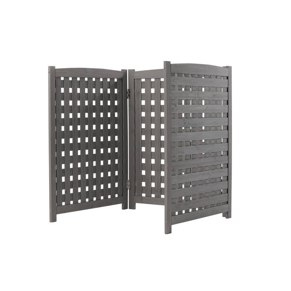 Tatayosi 32 in. W x 38 in. H Air Conditioner Fence Screen Outside Cedar