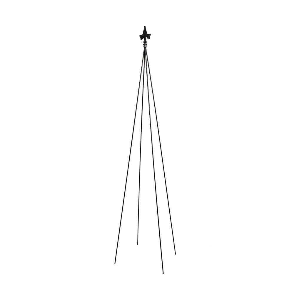 Black Wrought Iron Fleur-De-Lis Garden Trellis, 78-Inch
