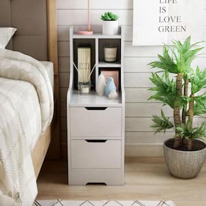 Forstberg 2-Drawer White Nightstand (31.5 in. H x 11.5 in. W x 15.7 in. D)