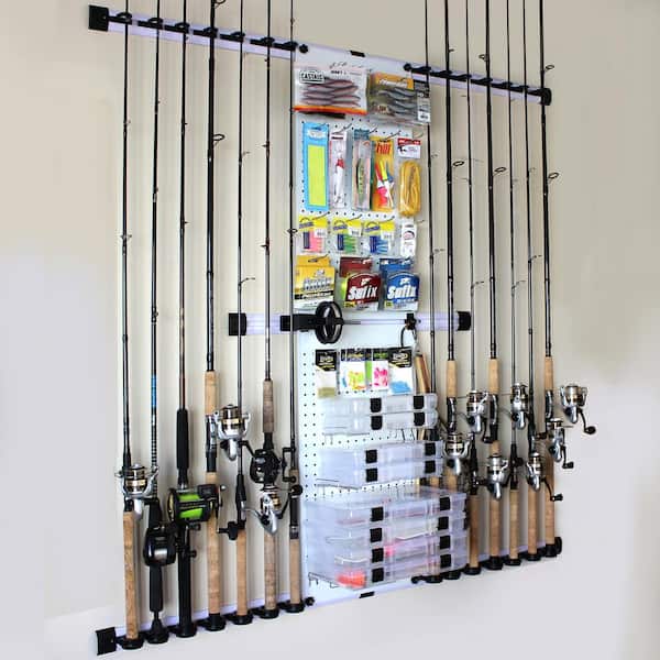 Rush Creek Creations 14 Rod and Wall Tackle Storage with Line