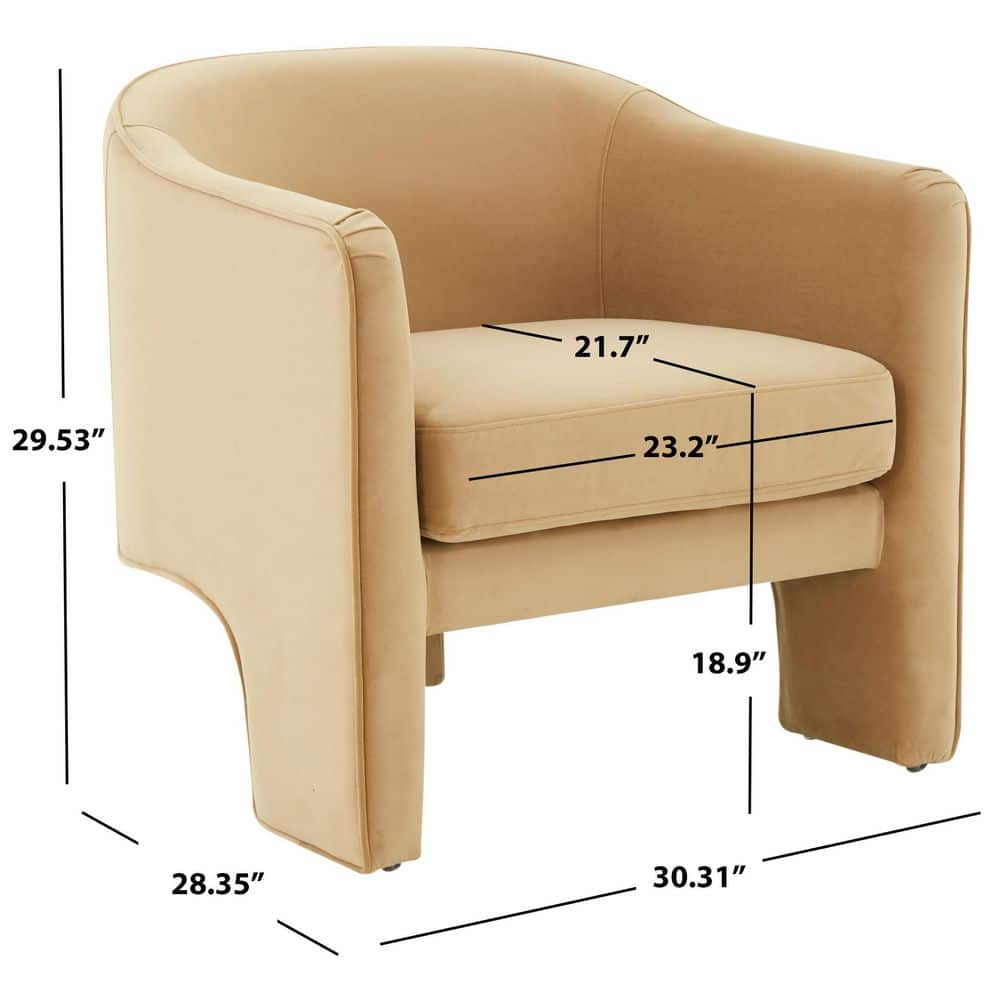 Dimension diagram of the Safavieh Londyn Light Brown Arm Chair.