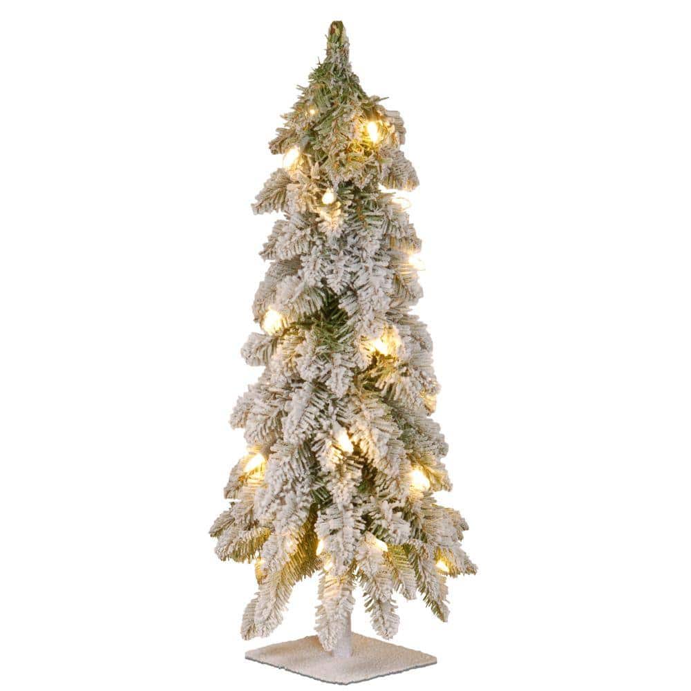 Artificial Christmas Snowy Downswept Forestree with Clear Lights 