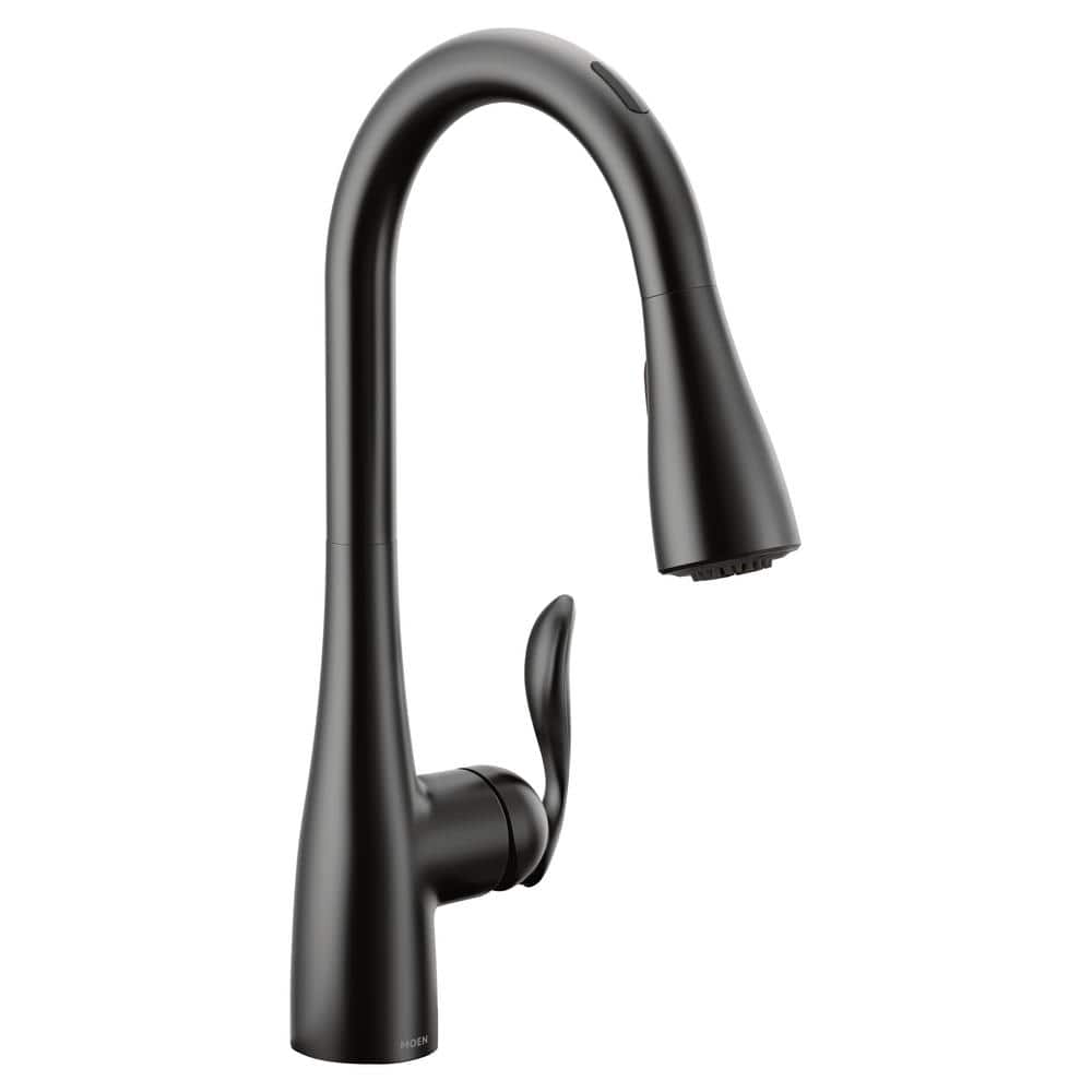 MOEN Arbor Single-Handle Smart Touchless Pull Down Sprayer Kitchen Faucet  with Voice Control and Power Boost in Matte Black 7594EVBL - The Home Depot