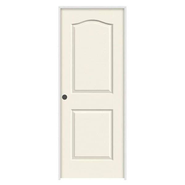JELD-WEN 32 in. x 80 in. Camden White Painted Right-Hand Textured Molded Composite Single Prehung Interior Door
