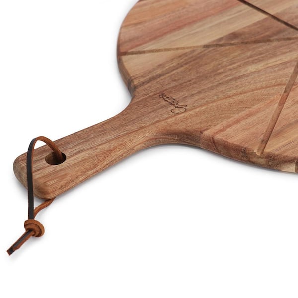GIBSON elite 2-Piece Acacia Wood Serving Board and Pizza Cutter