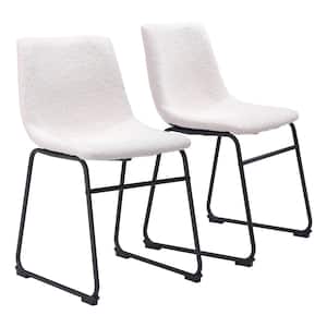 Smart Ivory and Black 100% Polyurethane Dining Chair Set - (Set of 2)
